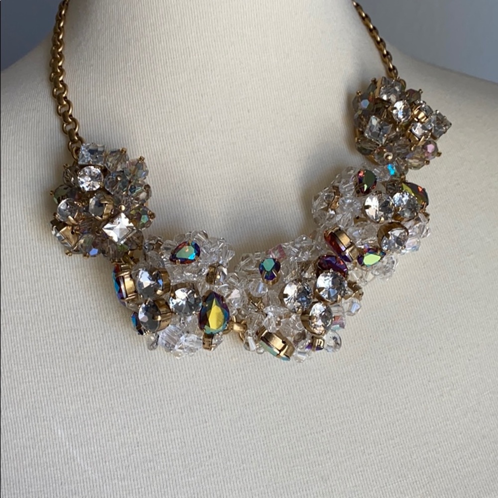 NEW J.Crew beaded crystal cluster necklace NWOT - Picture 4 of 4